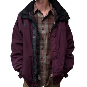Columbia Bugaboo Mens Burgundy Black Ski Snowboard‎ Jacket Coat